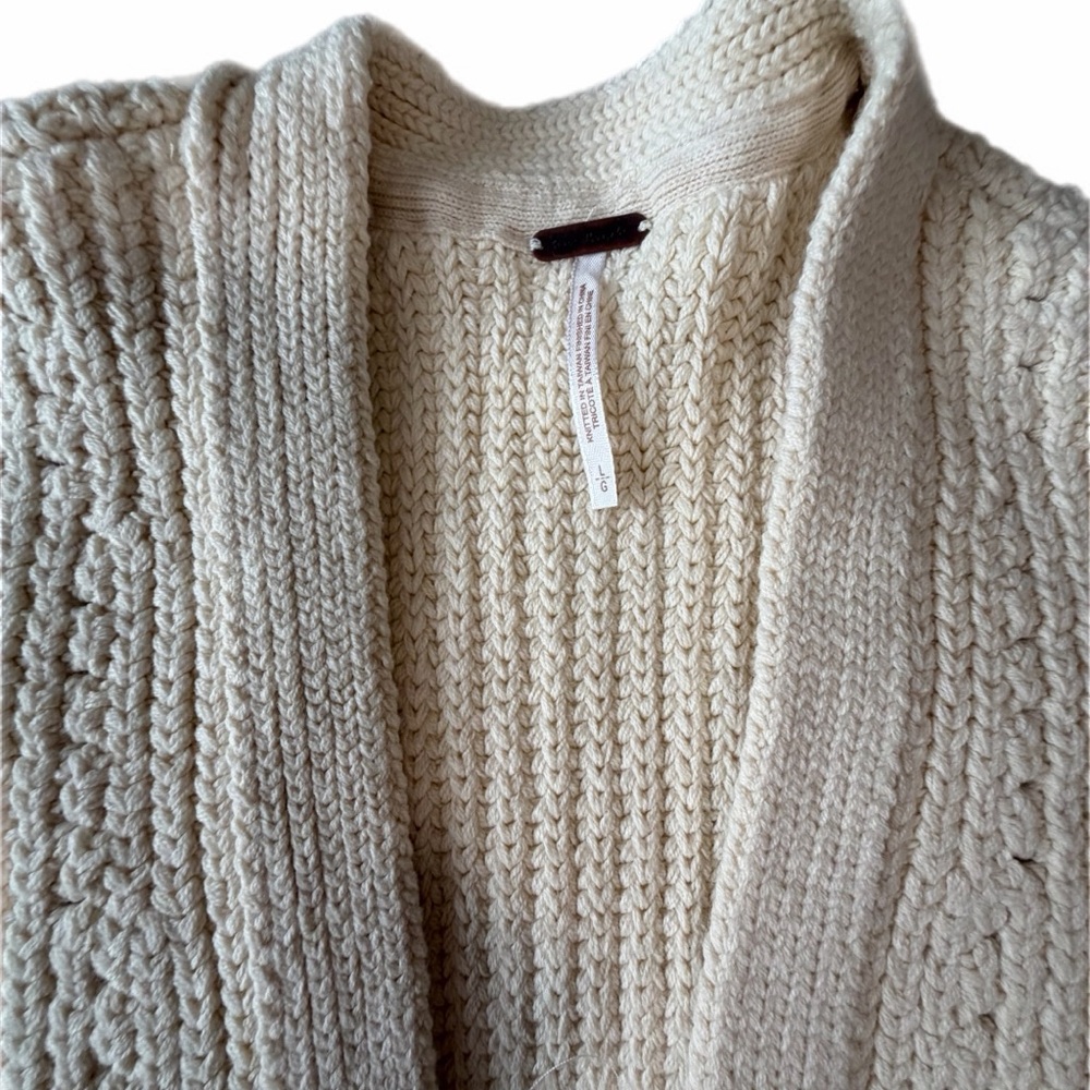 NWT Free People Nightingale Cardigan Cream Size Large - Picture 14 of 14